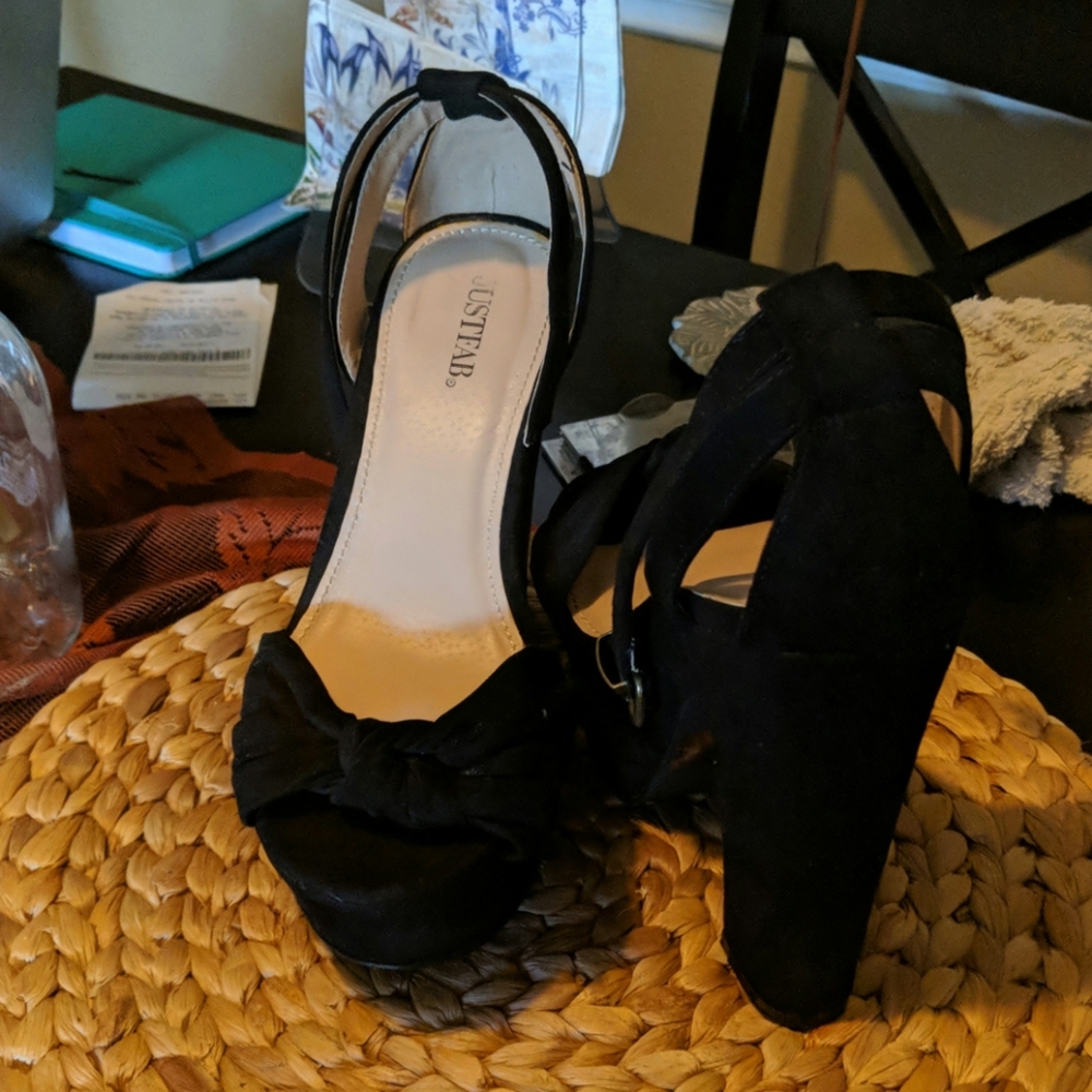 Just Fab Black Suede Heels